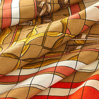 Coaching Deja-Vu shawl 140 - Orange | Hermès UK